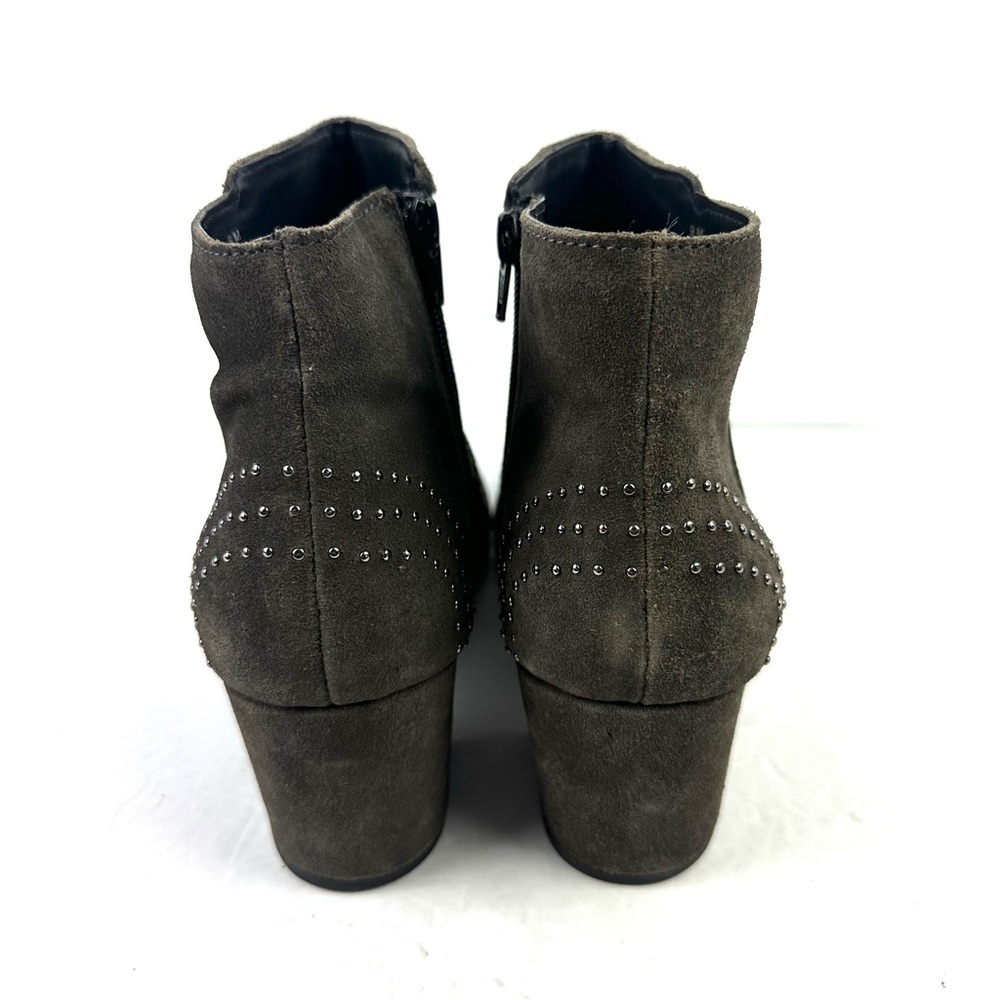 Diba Ankle Boots 9 Gray Studded Suede Leather Slip On Bootie Womens New - Picture 7 of 12